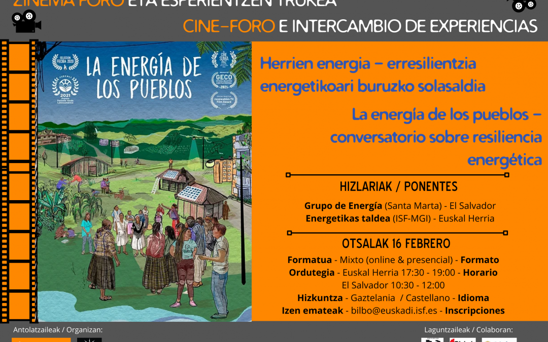 [Cine-Foro] La energía de los pueblos- conversatorio sobre resiliencia energética